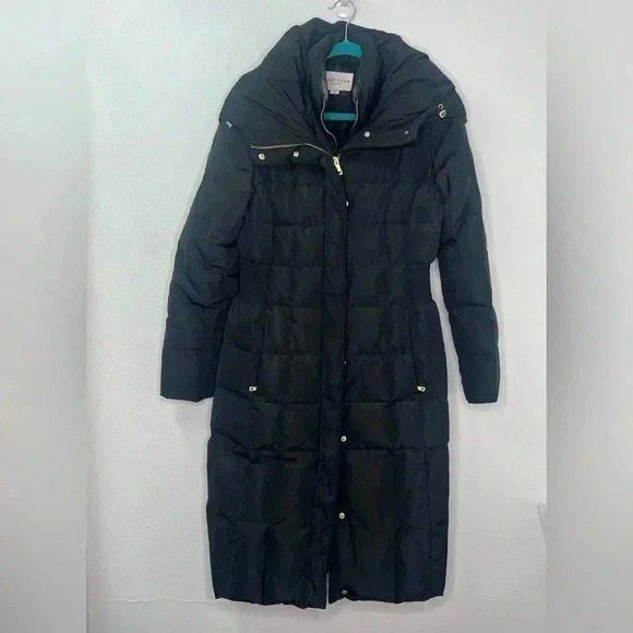 Cole Haan Down and Feathers Fill Hooded Puffer Coat with Inside ZipperBibb Sz S - Picture 3 of 16
